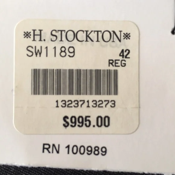 H. Stockton NWT modern fit 42 Reg men’s suit.